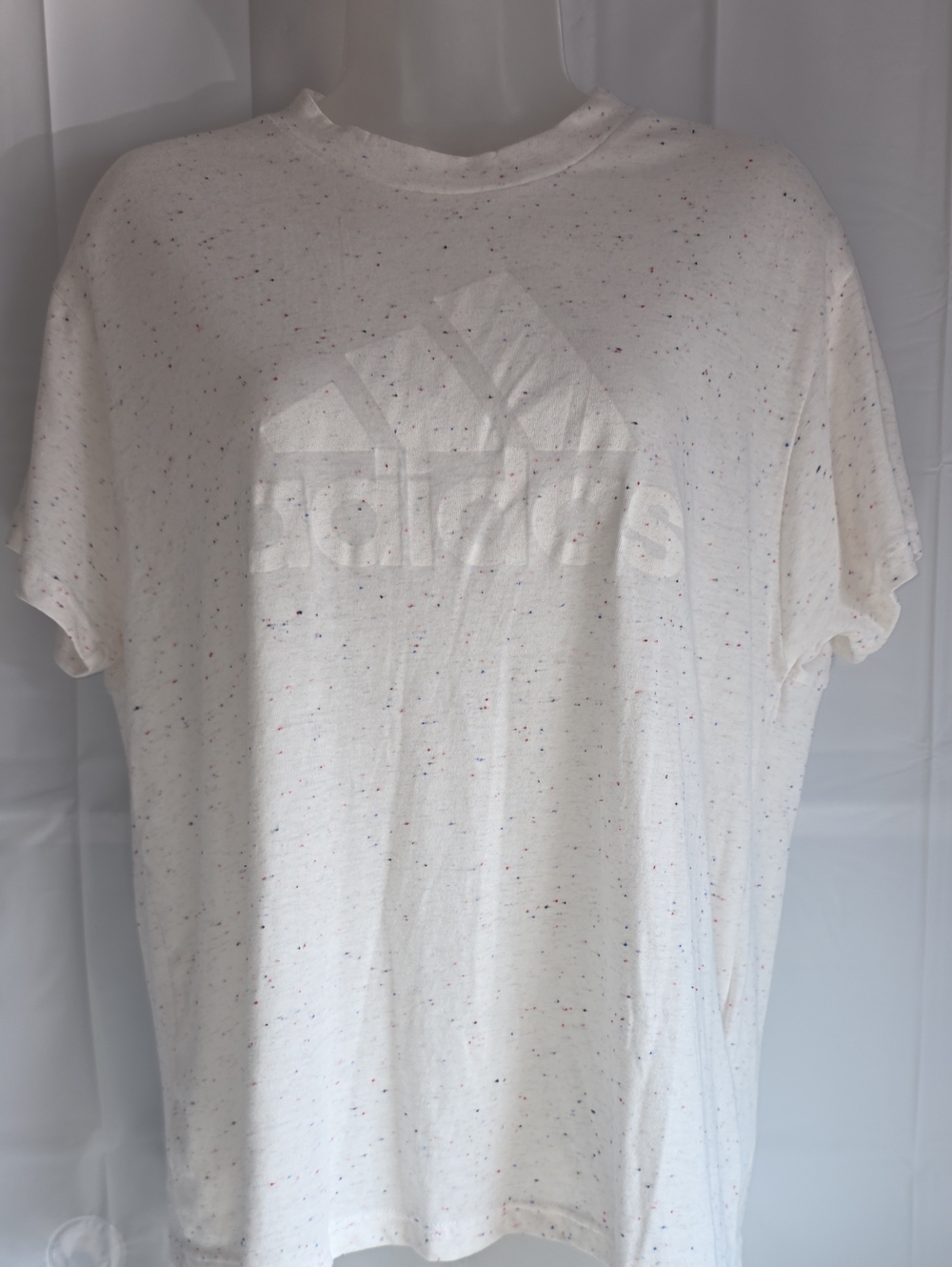 adidas White Speckled Logo T-Shirt
